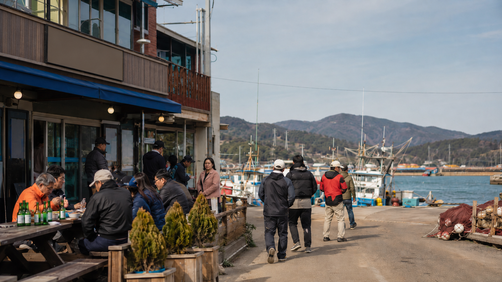 장흥 항구와 지역 상권 이미지